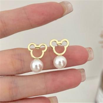 360Home Ohrschmuck Silber pin korean Perlenohrstecker A7032